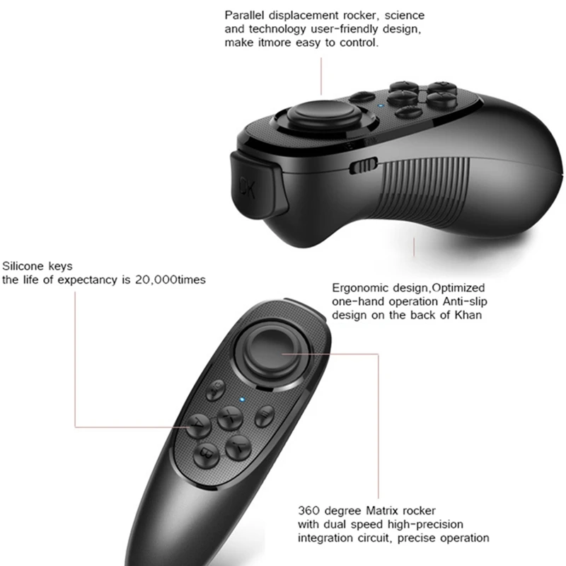 MOCUTE 052 Universal VR Remote Control For Android IOS Mobile Phone Wireless Joystick Remote Selfie Shutter For PC TV Box