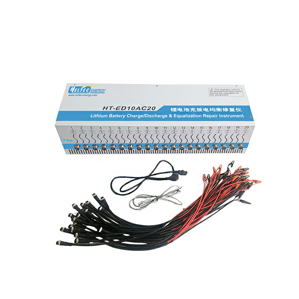Heltecbms 20 Channel Battery Capacity Tester 10A Charge/Discharge Volatge equalizer/18650/21700 Lipo/Lifepo4 battery car repair