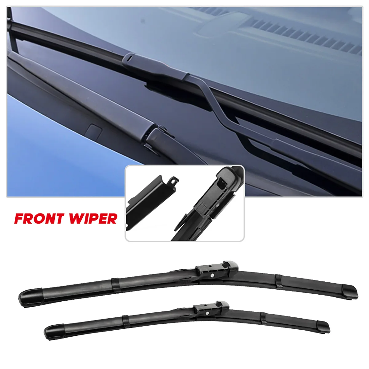 Für Jaguar XF 2007-2015 2008 2009 2010 2011 2012 2013 2014 Wischer Front Wischer Klingen Windschutzscheibe Windschutz fenster Pinsel 23 "+ 19" – Detail 2