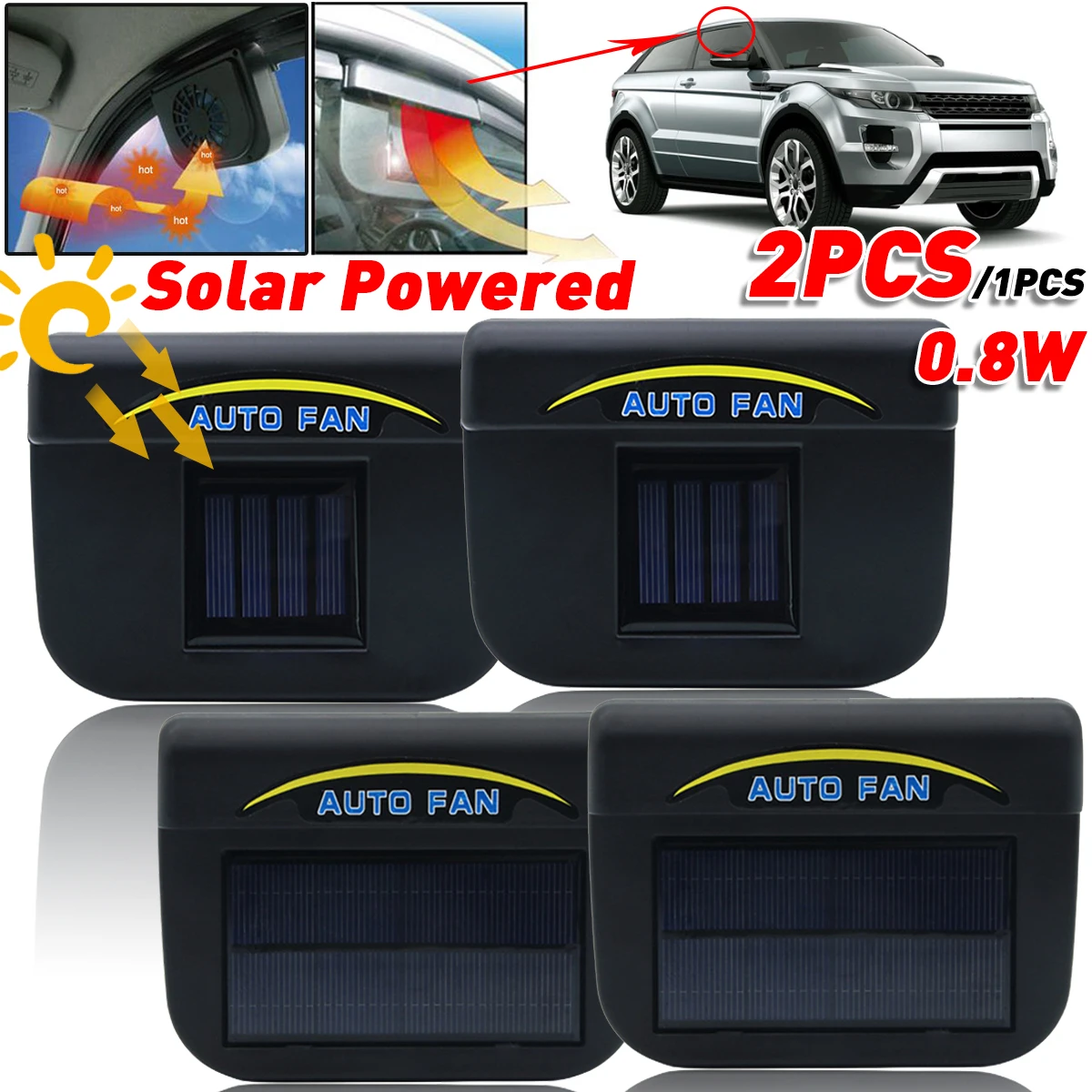 Solar Powered Car Fan Auto Window Fan Colder Air Vent Cooling Air Circulator with Ventilation Car Radiator Solar Cooler Fan