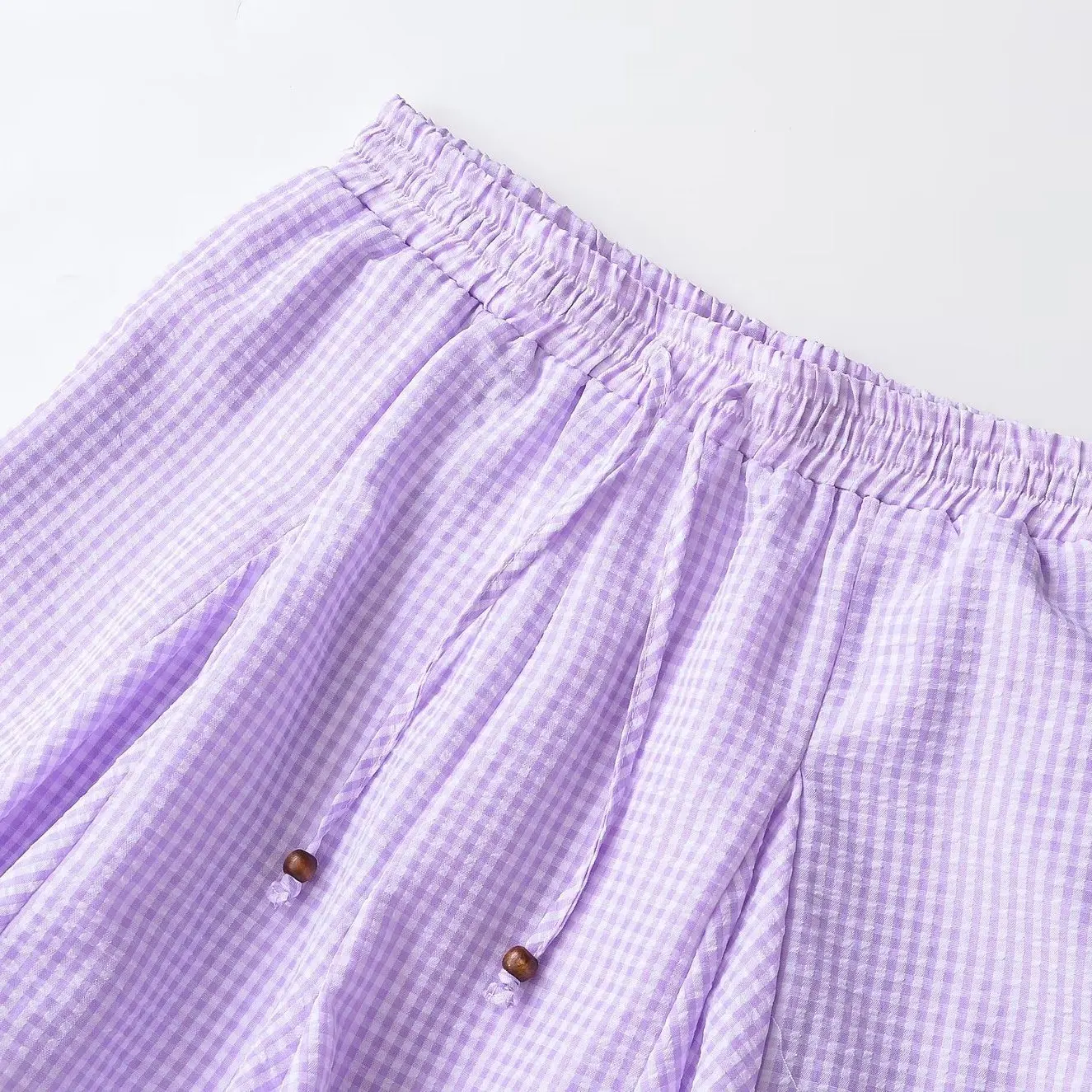 KASLEAD High Waist Wide Leg Short Pants Women's Fashion Versatile Slimming High Waist Wide Swing Short Pants 1008222