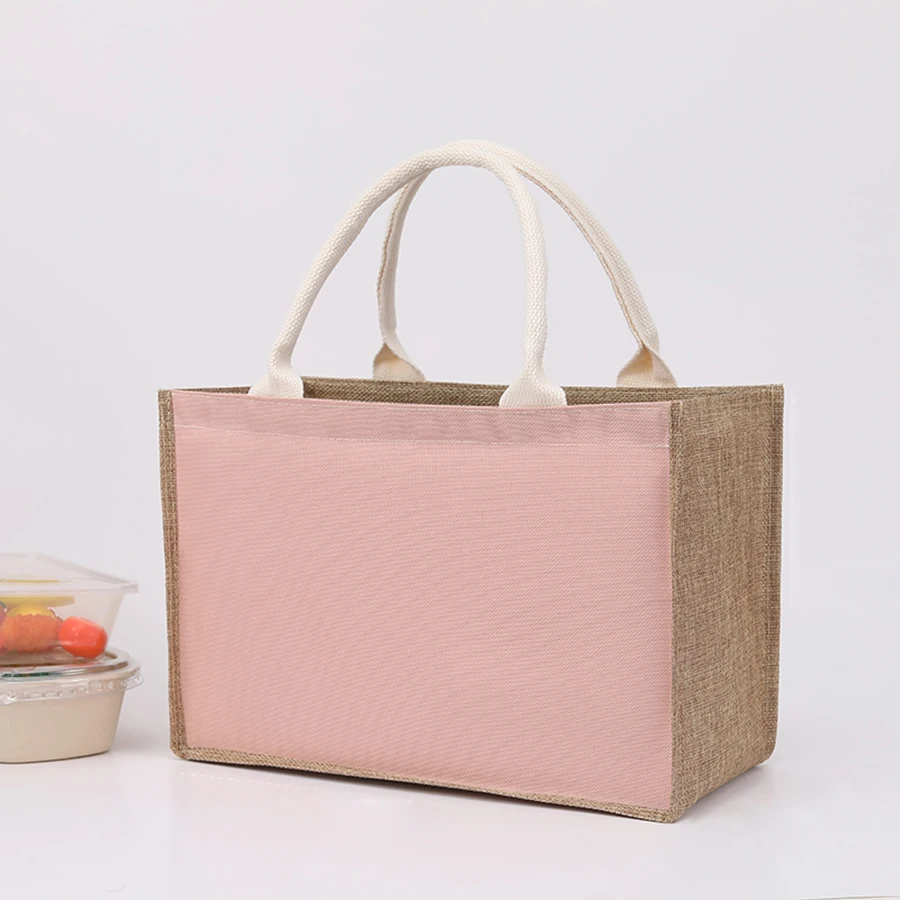 Simple solid color zipper shopping bag  reusable   travel tote bag image 5