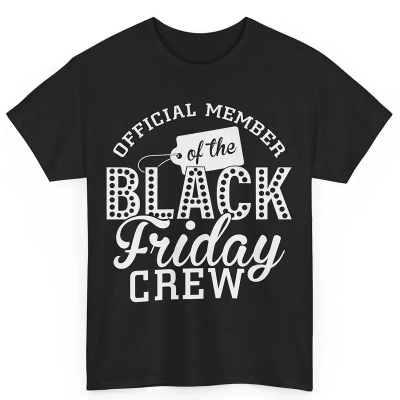 Offizielles Mitglied der Black Friday Crew Shopaholic Baumwoll-T-Shirts