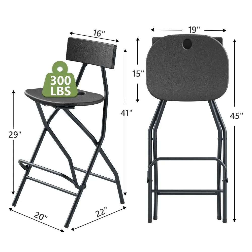 Table Round and Chairs Set, Tall Bistro Foldable Bar Height Table