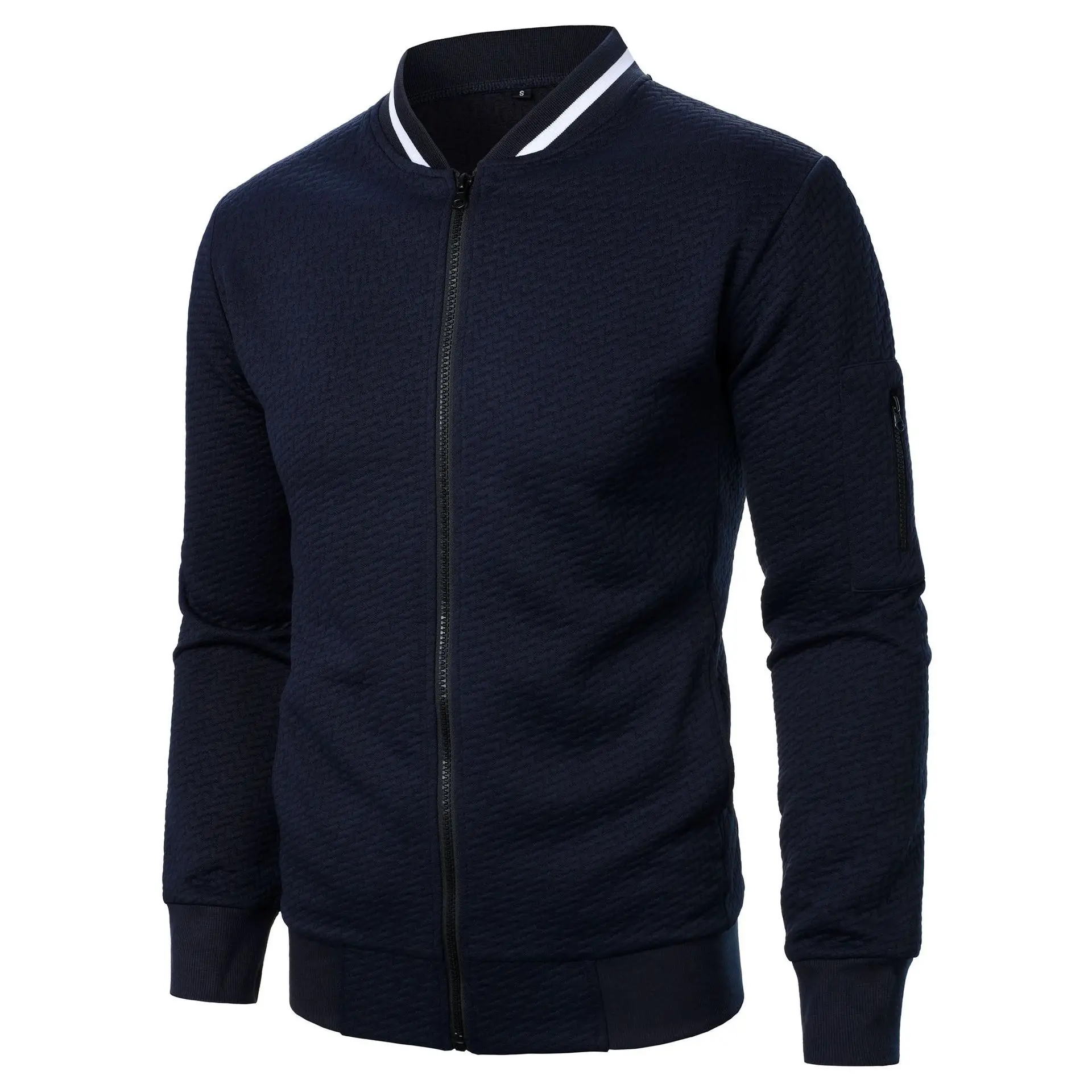 Uniforme masculino de beisebol com gola alta, casacos casuais diários, moletons esportivos com zíper, roupas de treino na moda outono e inverno