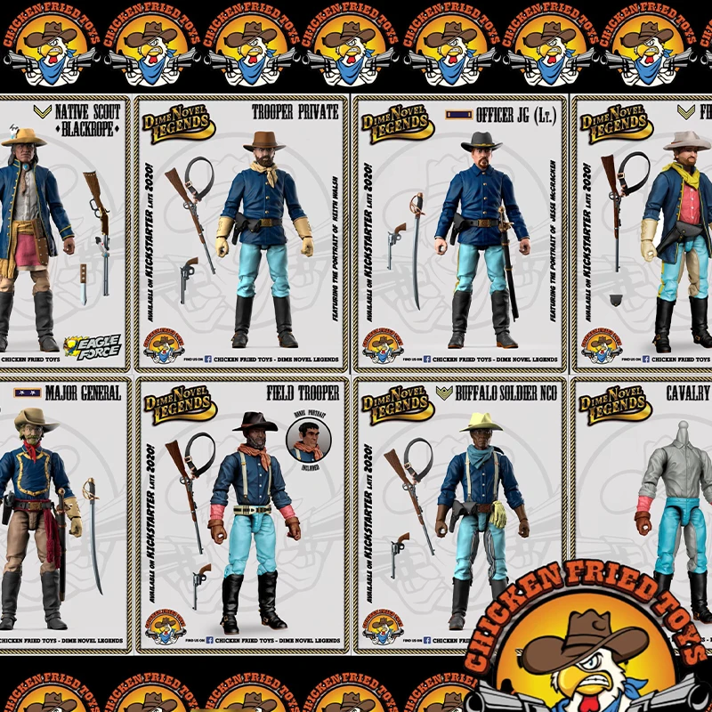 Chicken Fried Toys 1/18 Action Figure Dime Novel Legends Cavalry Squadron Wave Buffalo Warrior Scout Accessory Collection Gifts