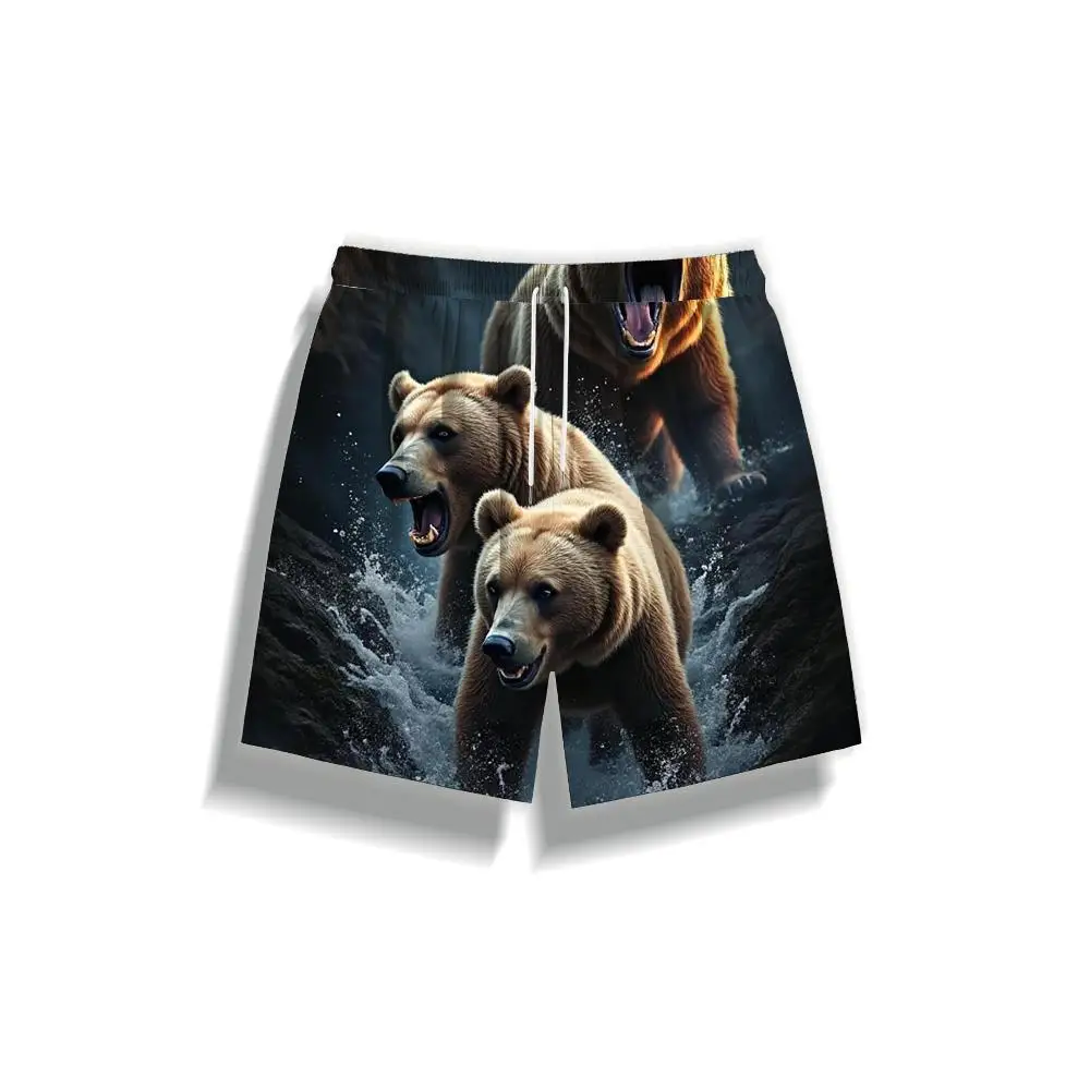 1pcs Men's Short swim trunks2026 Summer 3D Printed Short sleeve Polyester Quick drying men's work pants running Breathable