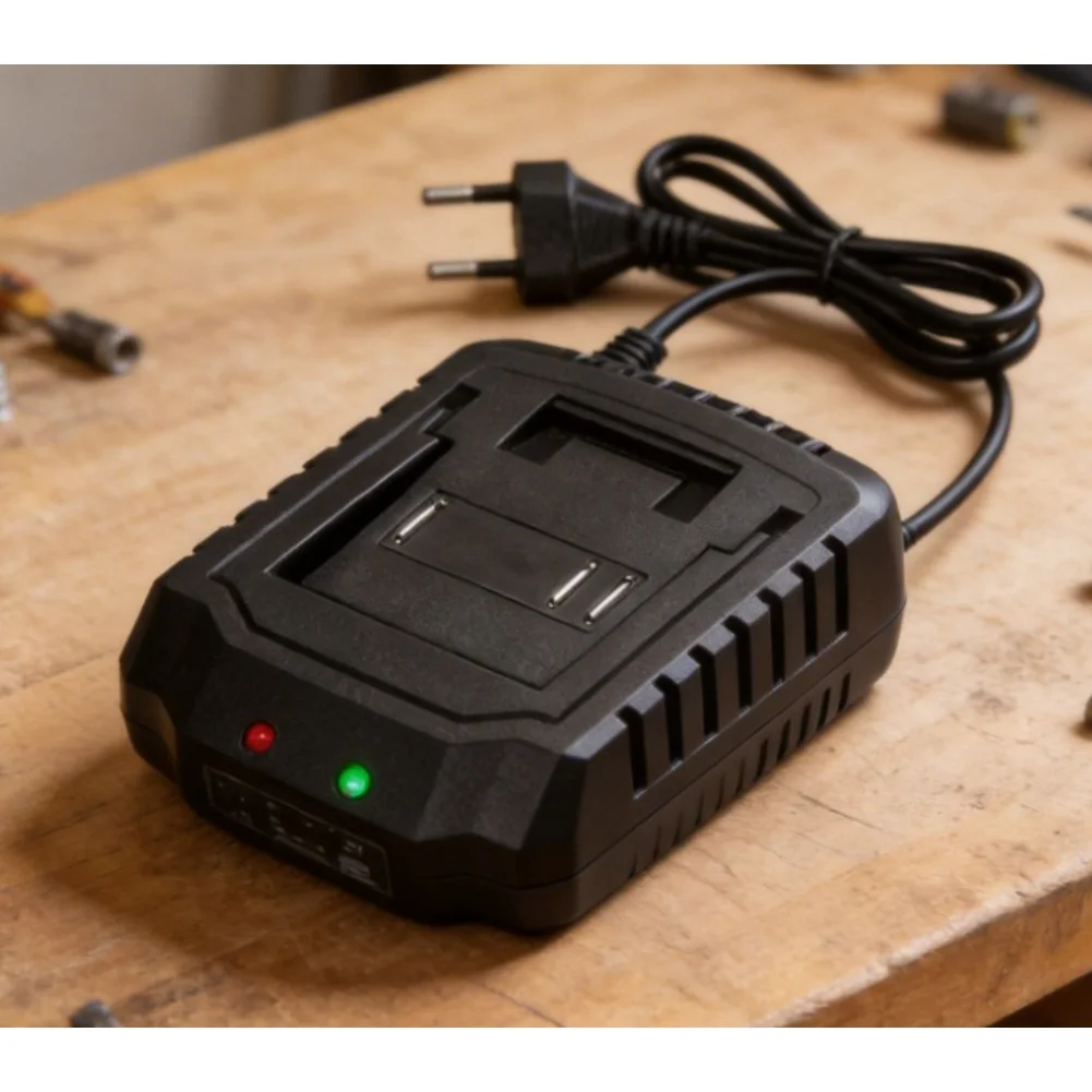 21v 2A Fast Battery C*harger For Lithium Ion Power Tools With European Connector 100-240V Input Black Plastic Adapter Tool