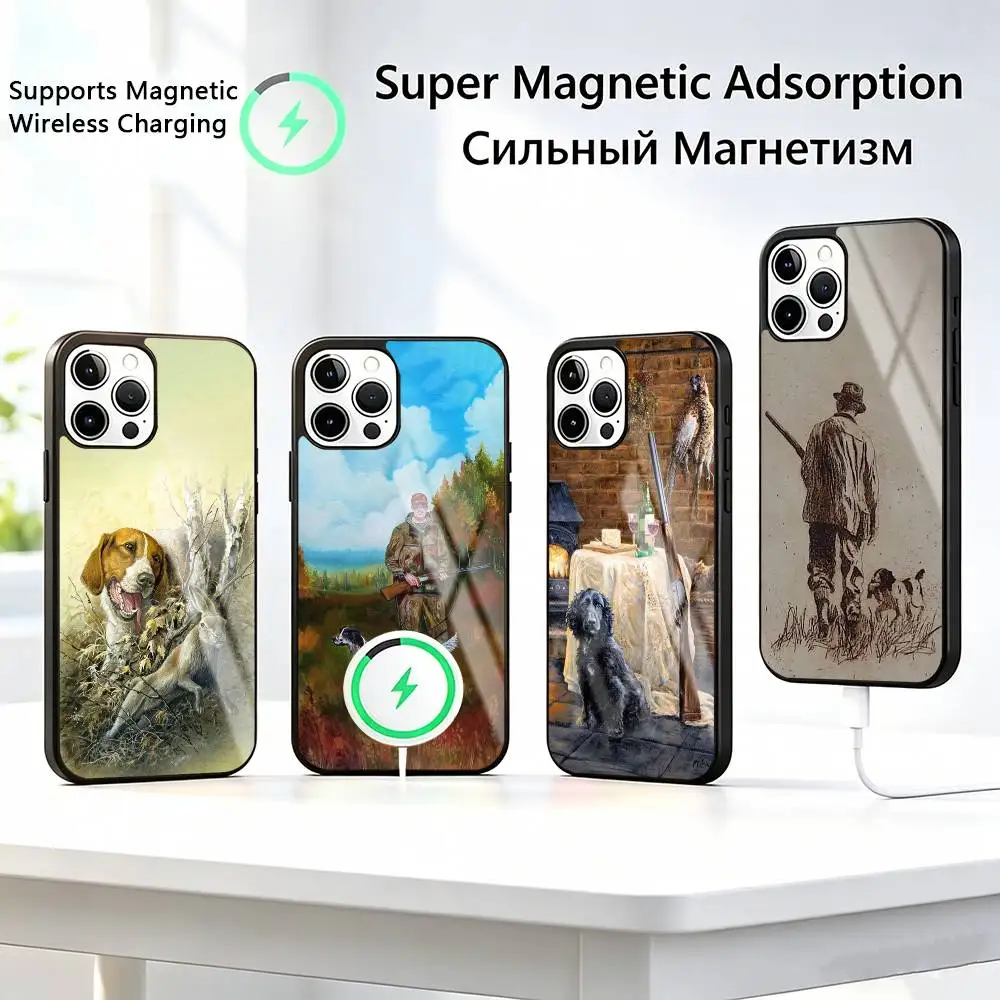 Sharp Hunter Dog H-Huntings  Phone Case For iPhone17,16,15,14,13,12,11 Plus,Pro Compatible with magnetic wireless charging
