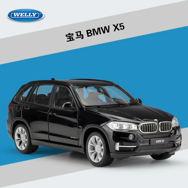 

WELLY 1:24 BMW X5 SUV, литая под давлением модель автомобиля из сплава — официальный лицензированный роскошный автомобиль с открывающимися дверями, подарок для коллекционного дисплея