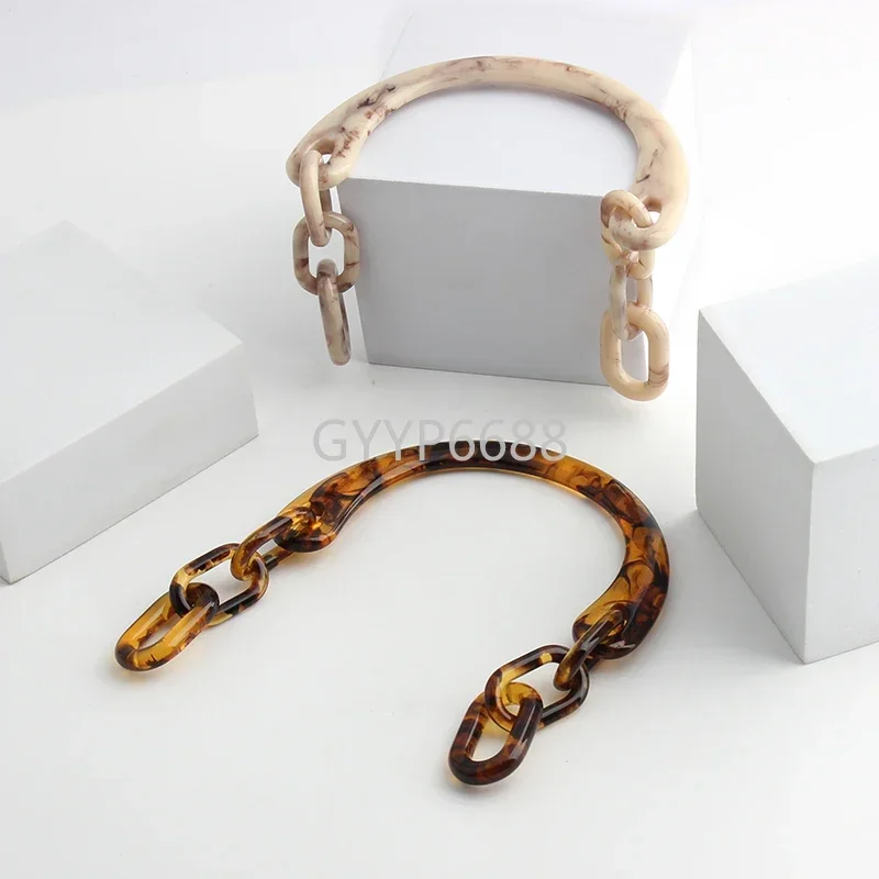 2-10-30PCS Amber,Beige C Shaped Luxury Resin Handles For Handcrafted Handbag Bags Circlet Purse Frame Replacement Accessories