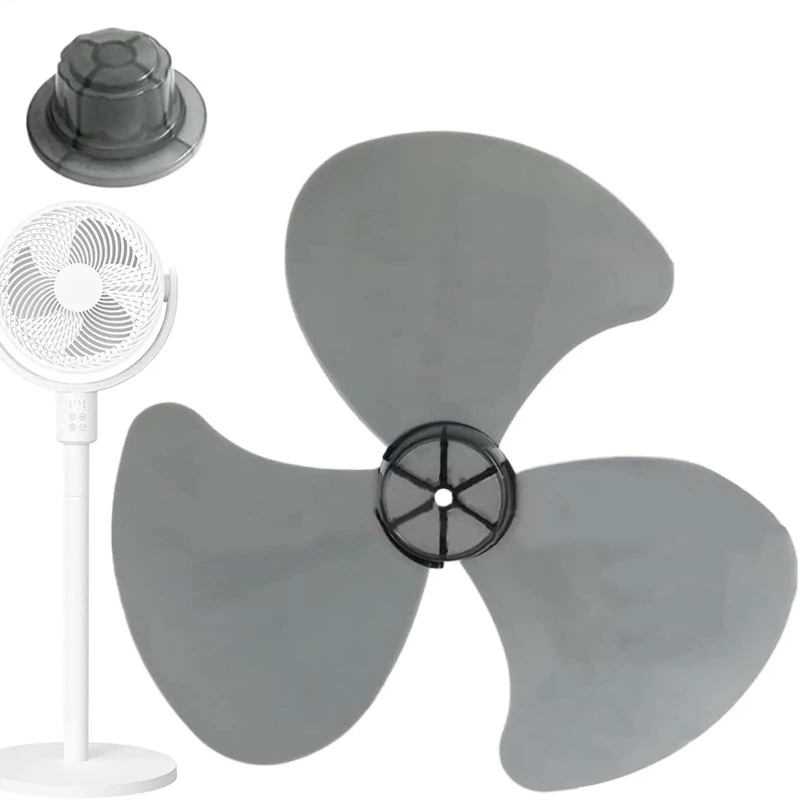 Fan Blade Replacement with Nut Cover Universal Wind Blower Leaf for Stand Fan, Home Bedroom Classroom Garage Patio Use