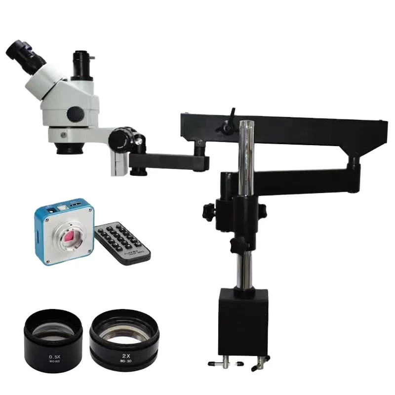48MP 3.5X-90X Flexible Moving A.rticulated A.rm Boom Stand Trinocular Stereo Microscope