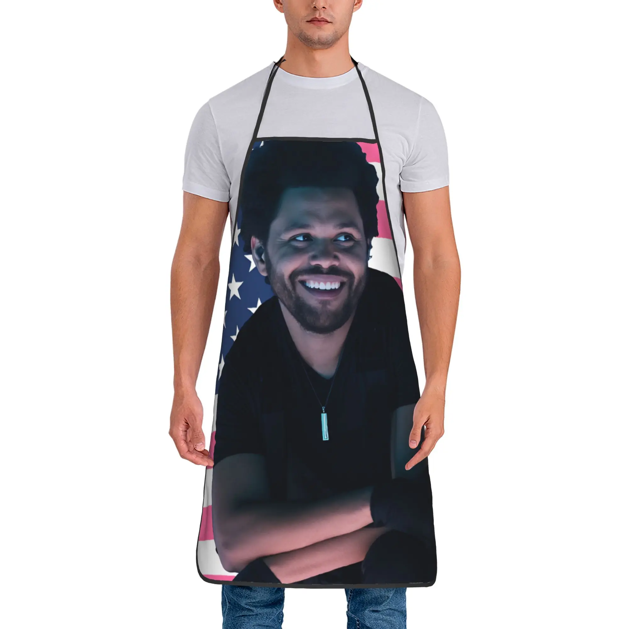 The Weeknd American Flag Apron  Restraunt Barber Kitchen Accessories Fashion Cooking Aprons without Pocket