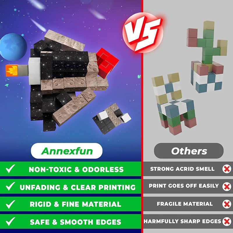 Nieuwe Space Rocket Magnetische Bouwstenen Space Adventure Magneet Kubus Stapelen Speelgoed STEM Game Kerst Verjaardagscadeautjes