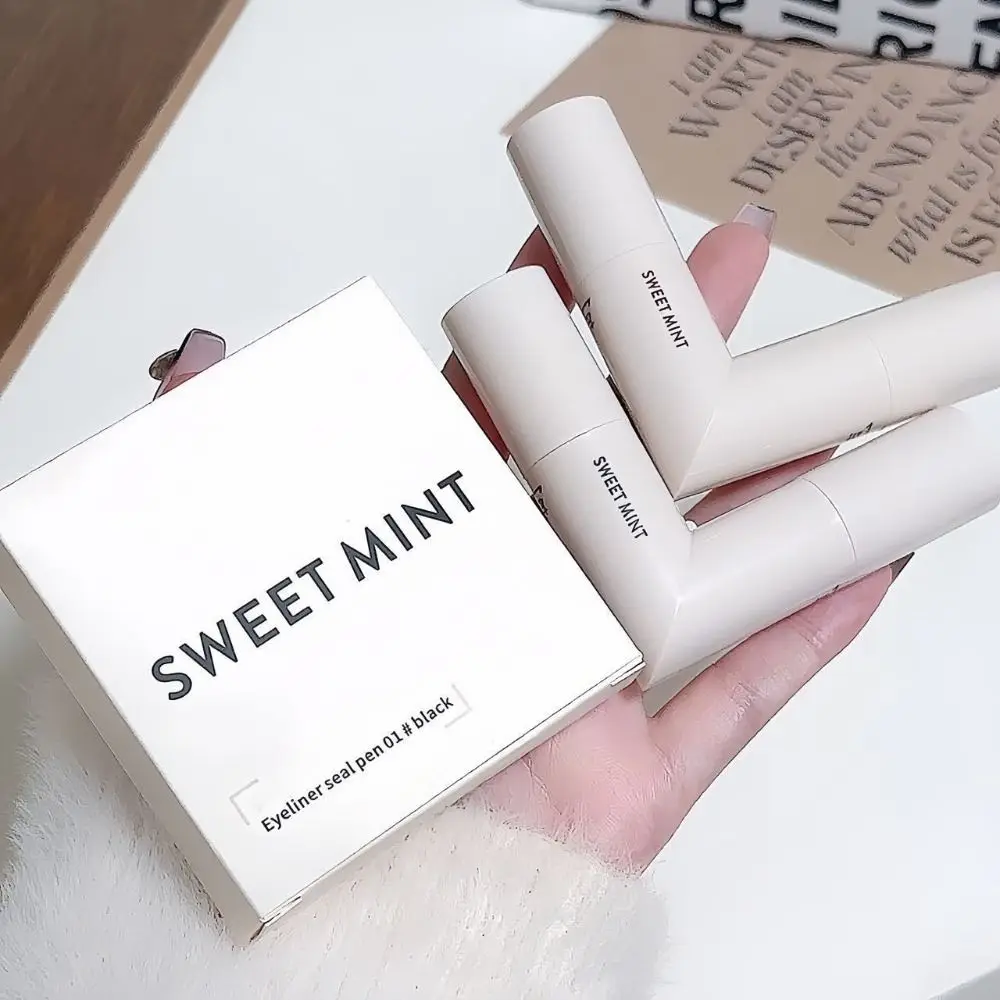 Novo carimbo de delineador à prova d'água, secagem rápida, cor preta, fácil de usar, caneta de carimbo de delineador de longa duração