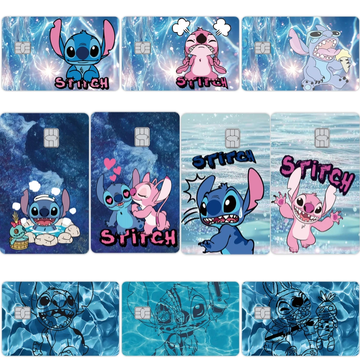 

Наклейка-скин для кредитной карты с аниме-персонажем S-titch, милая мультяшная наклейка для дебетовой карты VISA, банковской карты, проездного на автобус и метро, декоративная пленка-скин