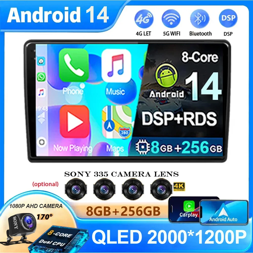 Android 14 Carplay Auto Car Radio For GAZ Gazelle Busines Next 2010-2021 GPS 2din Multimedia Video Player Navigation 2 DIN Audio