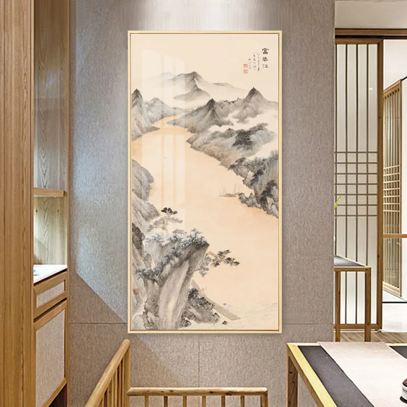 

Traditonal Chinese Style Mountain and River Canvas Painting Poster Print Wall Art Picture Living Room Home Office Decor Cuadros2