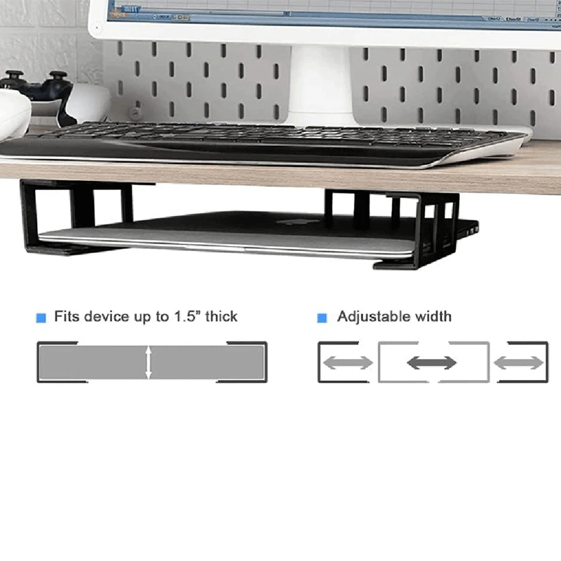 خارج المسرح ، سهل الاستخدام ، تحت الطاولة ، صينية لاب توب ، مناسبة لأجهزة الكمبيوتر المحمول ، 3 قوس فضي