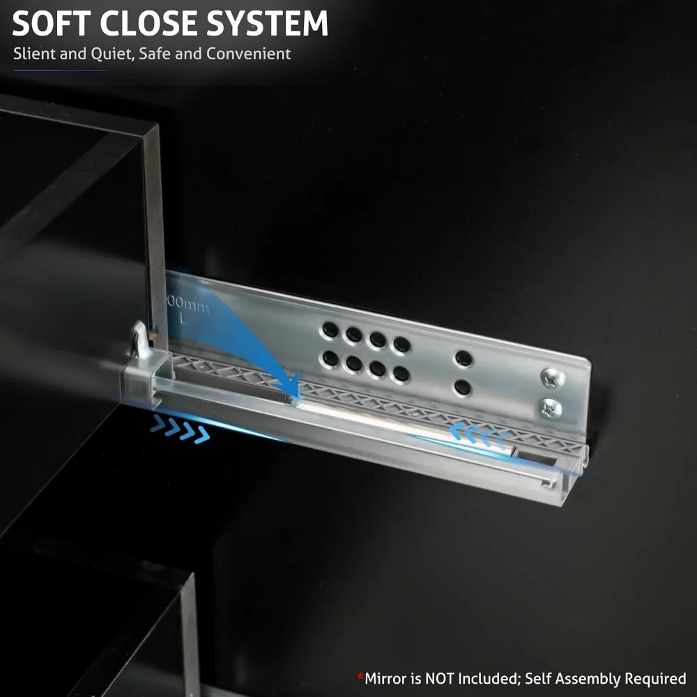 48" Bathroom Vanities Cabinet with Sink Combo, Wall Mounted Floating Cabinet W/Decor Line, Soft-Close System, 4 Extra BigDrawers