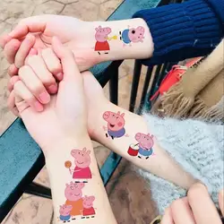 1pcs Pig Peppa Toy Tattoo Stickers Children's Birthday Party Decorations George Stickers Movable Doll Cartoon Toys Kid's Gift