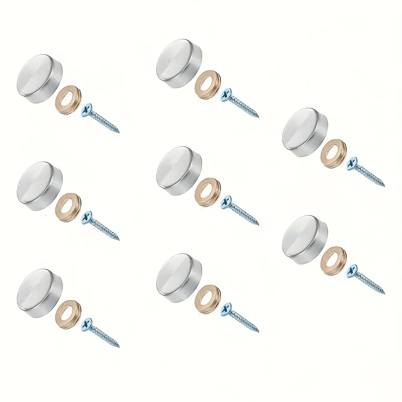 8 pieces of brass decorative screw caps, 16mm - suitable for mirrors, coffee tables and glass furniture