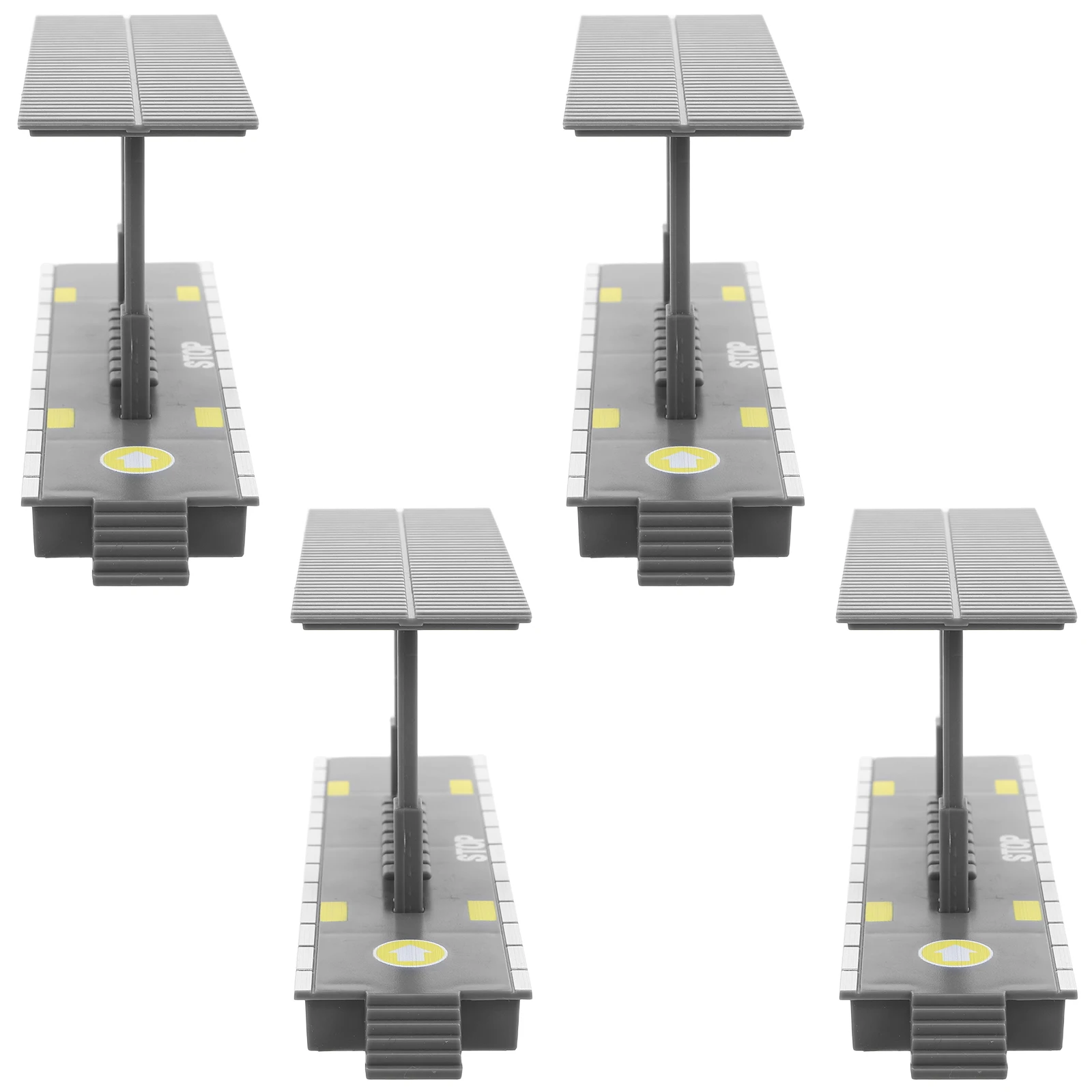 4 pçs casa de bonecas esperando abrigo fácil montagem diy estação plataforma para crianças criativo trem cena construção fingir jogar