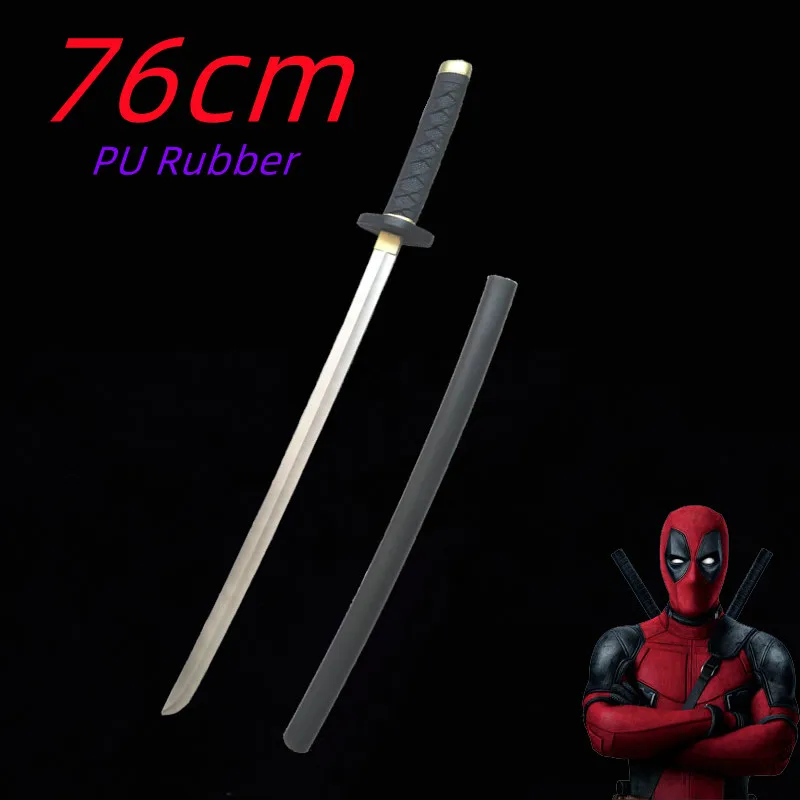 WW 1:1 Samurai Sword Cosplay Killer Sword Japanese Ninja Styles Weapon Prop Black Sword Cos Safety PU Halloween Kid Adult Gift