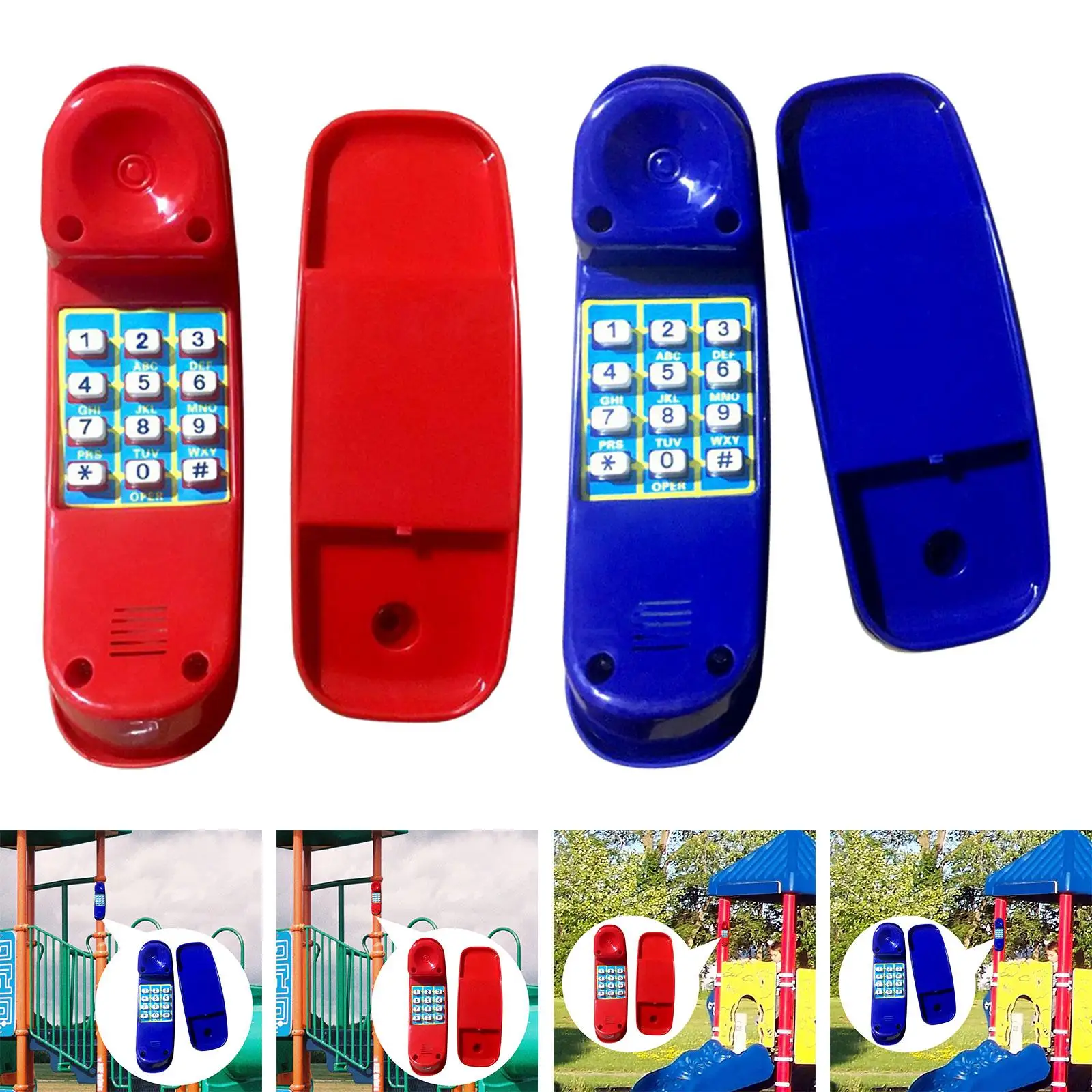 Playground Swing Set Telephone Playground Pirate Wheel Game Accessories Kindergarten Toys Plastic Telephones For Young Child