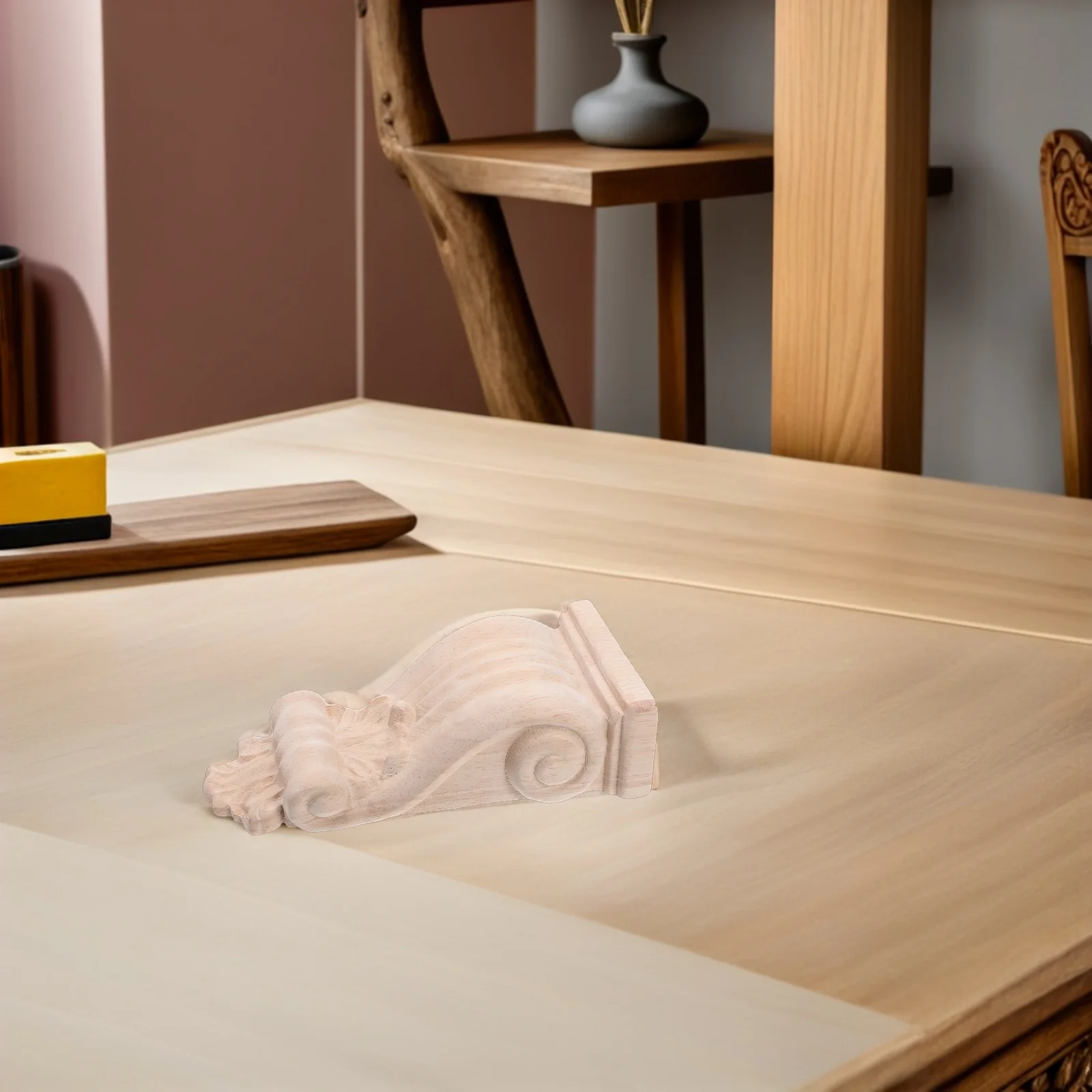 

Hand Carved Wood Corbel Wall Corner Onlay Applique Rustic Wooden Corbel Shelf Support Doorway Farmhouse European Style Furniture