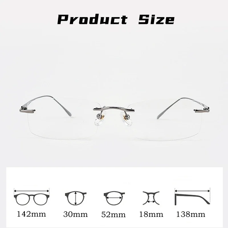 OLLYMURS Ultralight Fashion Business Premium Pure Titanium Eyeglasses Luxury Men's Optical Prescription Rimless Glasses  Eyewear