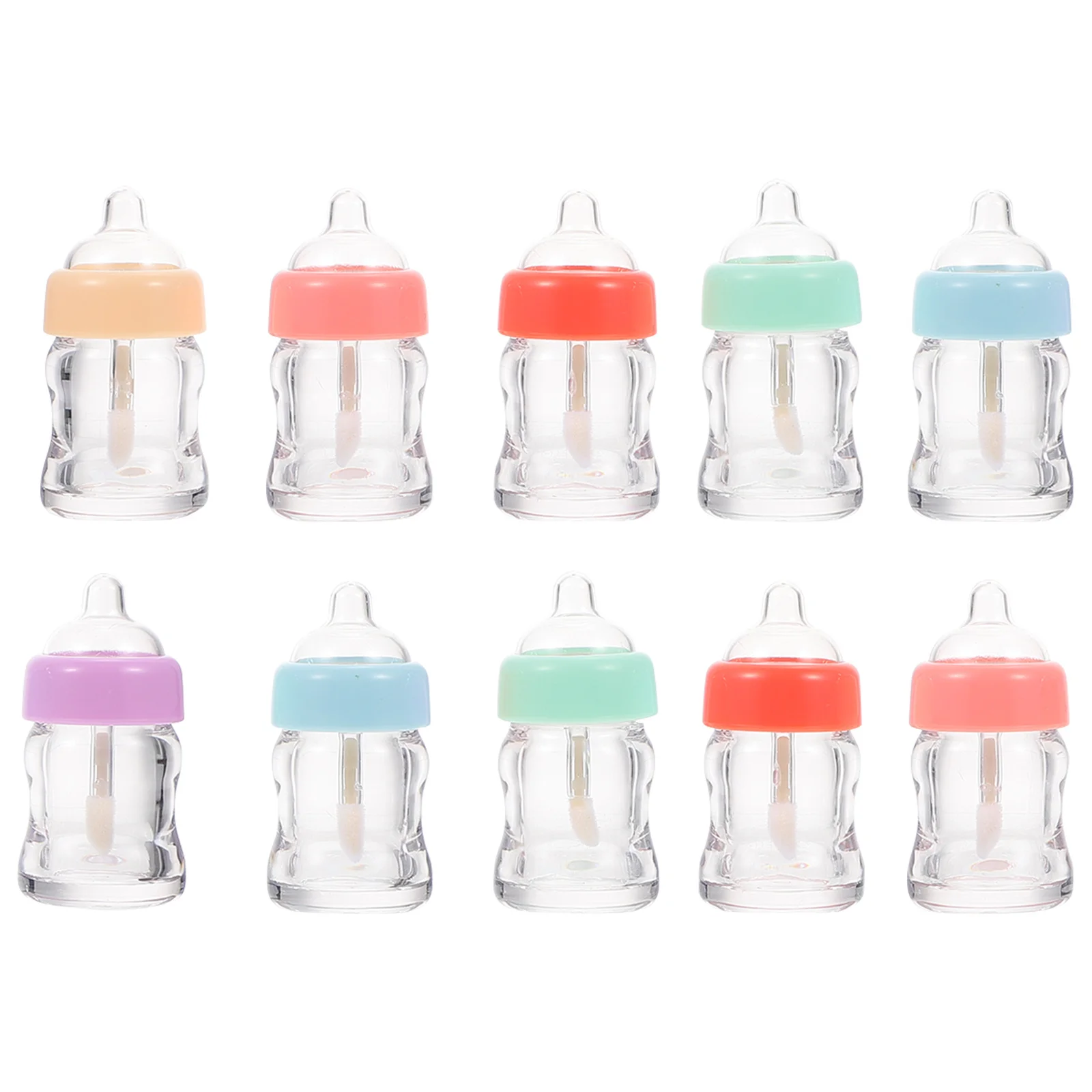 

10pcs Lip Gloss Bottles Transparent Refillable Diy Empty Tubes For Women Kids Lightweight Leak-Proof Plastic Containers