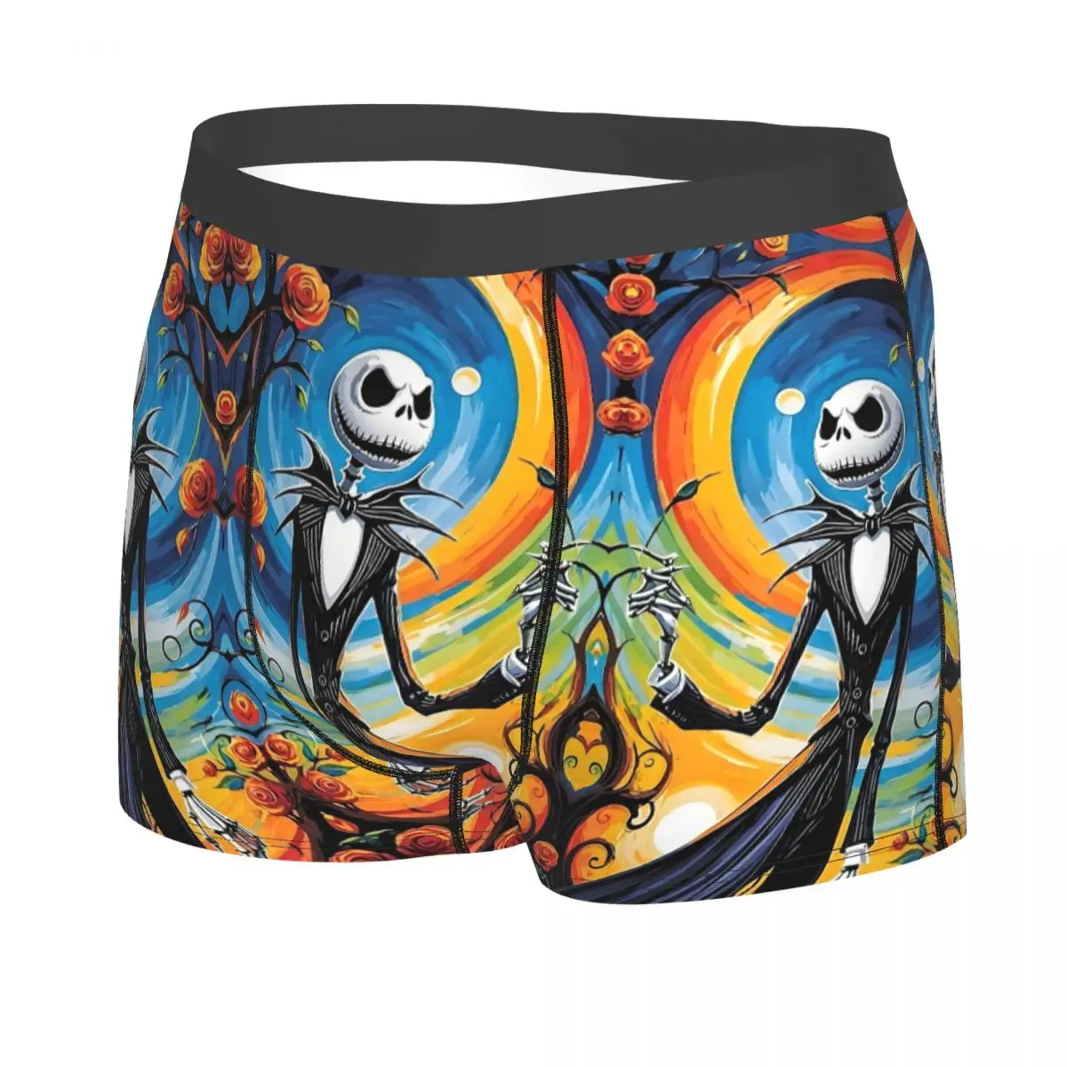 Personalizzato The Nightmare Before Christmas Intimo Uomo Stretch Vintage Gothic Skull Boxer Slip Pantaloncini Mutandine Mutande morbide