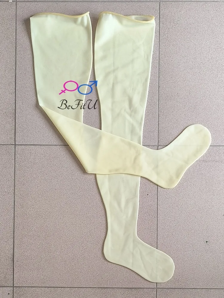 New clear color Latex Stockings Cosplay Hosiery sexy Hose Long socks Seamless Tights leggings Open sole or full cover