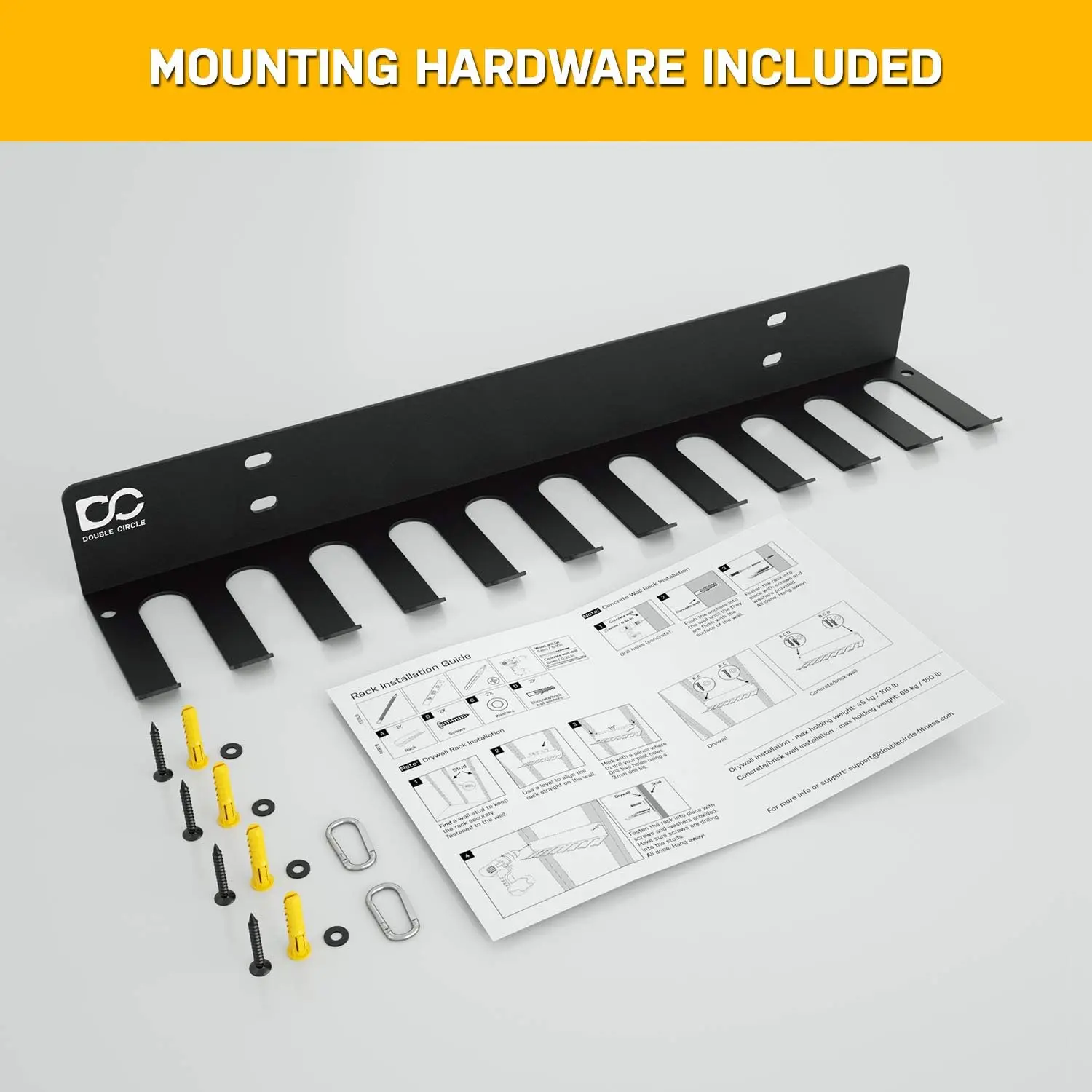 Gym Storage Rack with 12 Hooks, Multi Purpose Gym Equipment Wall Rack Hanger for Pro Home Gym Storage for Exercise