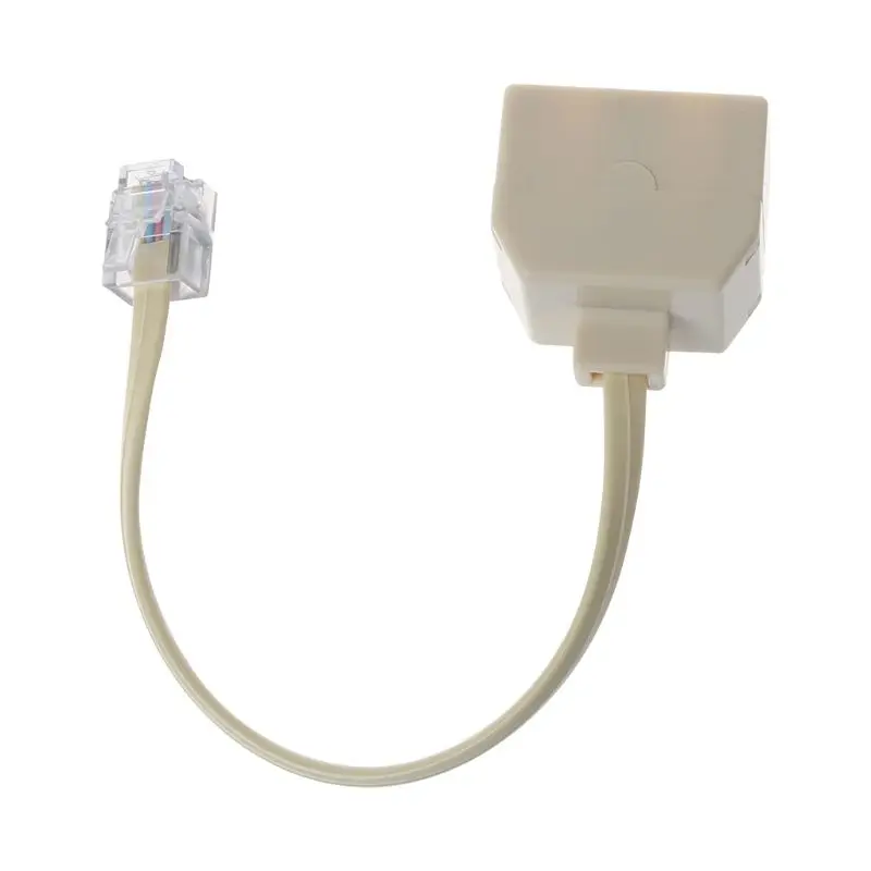 DN59 RJ11 Pemisah Port Betina Soket RJ11 Ganda, Steker RJ11 Adaptor 2