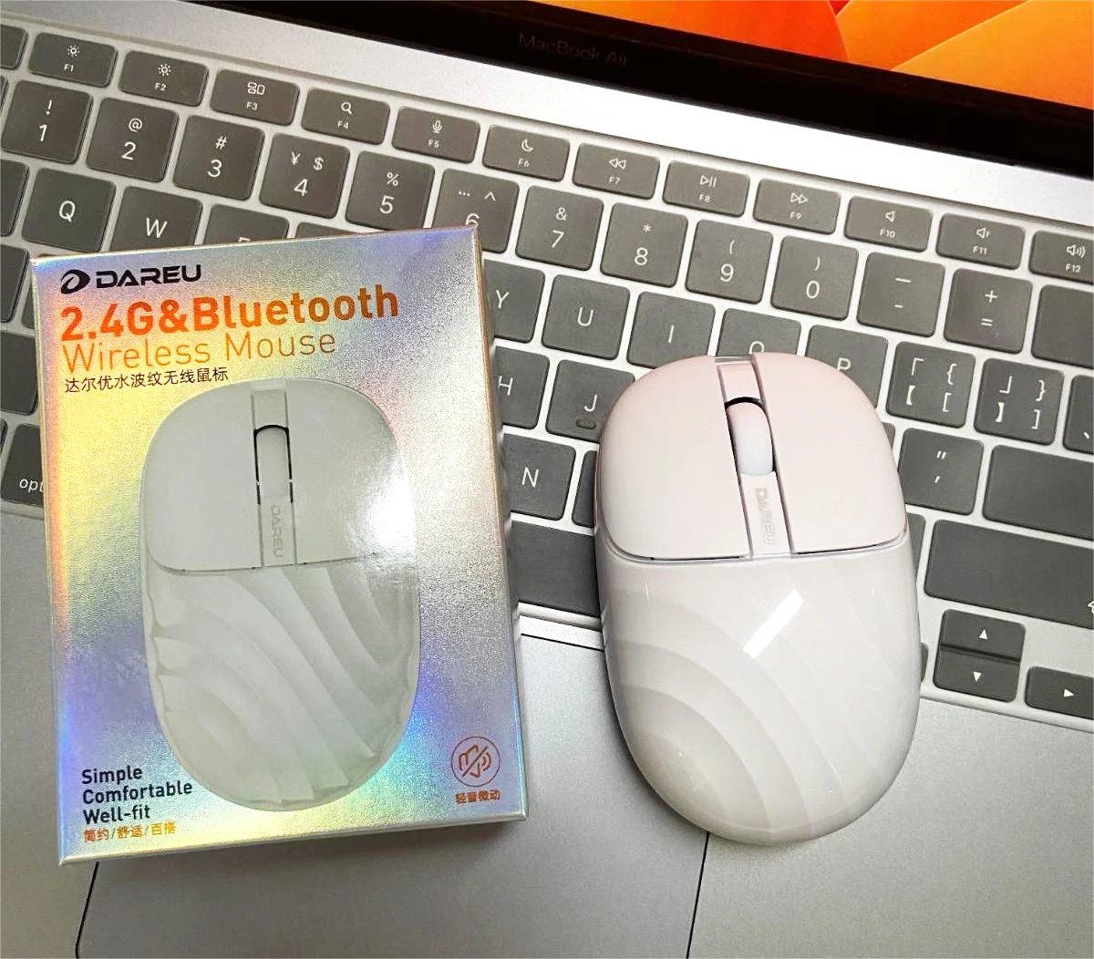 Bluetooth + 2.4G Wireless Mouse Portable Rechargeable Cute Water Wave Shape Mause Office Soft Mute Mice for PC iPad Computer