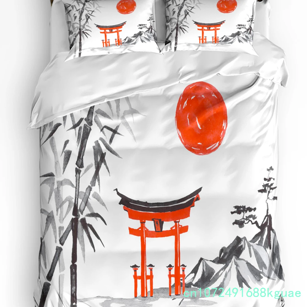 Orchid Stones Bamboo Zen Green 3pcs Bedding Set For Bedroom Double Bed Home Textile Duvet Cover Quilt Cover Pillowcase