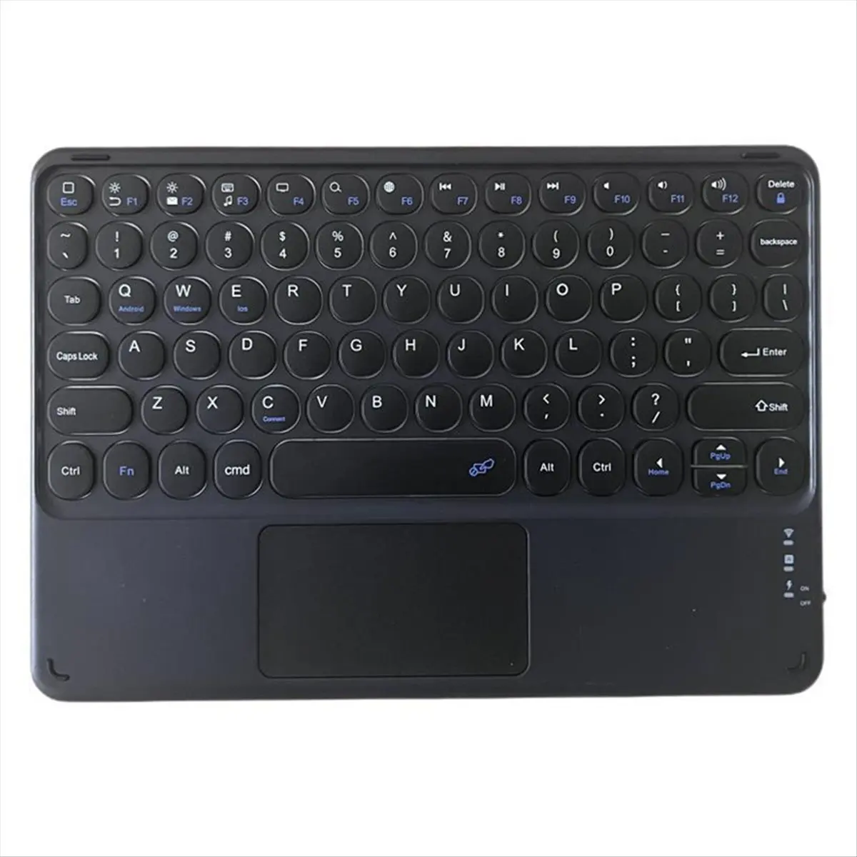 Fits for Wireless Bluetooth Keyboard Mini 78 Keys Gaming Rechargeable Keyboard Touchpad for Pad PC Tablet Black