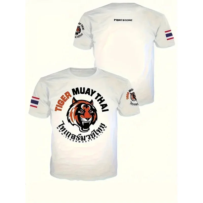 EVERBOUT New Arrivals Tiger MuayThai Fitness T-shirts Men's Casual Short Sleeve Tee MMA Comprehensive Fighting Training Tops