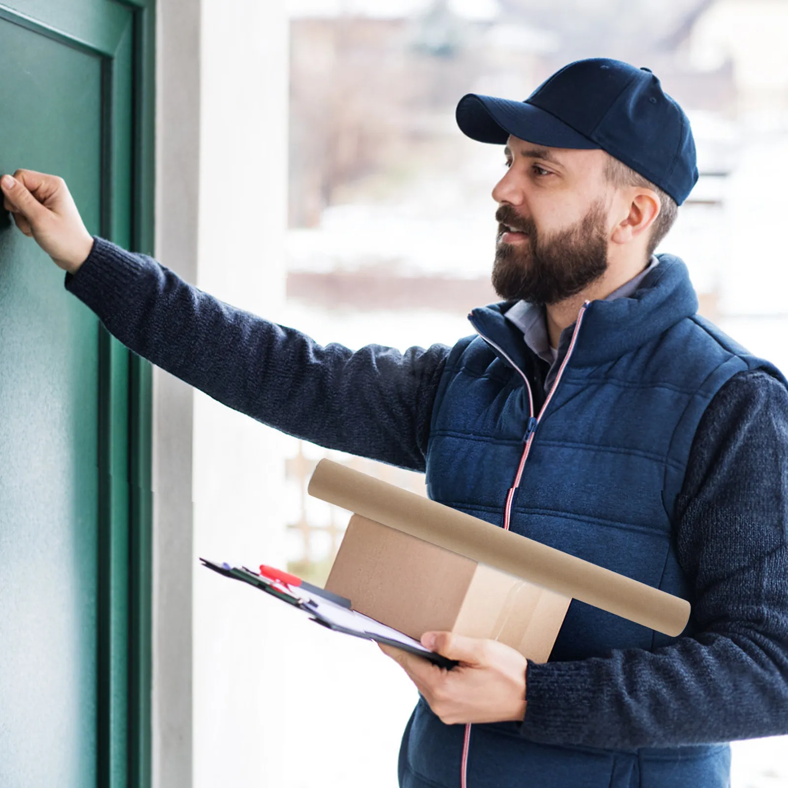 

Набор из 6 круглых тубусов из крафт-картона для хранения и транспортировки плакатов, каллиграфических свитков, удочек, произведений искусства