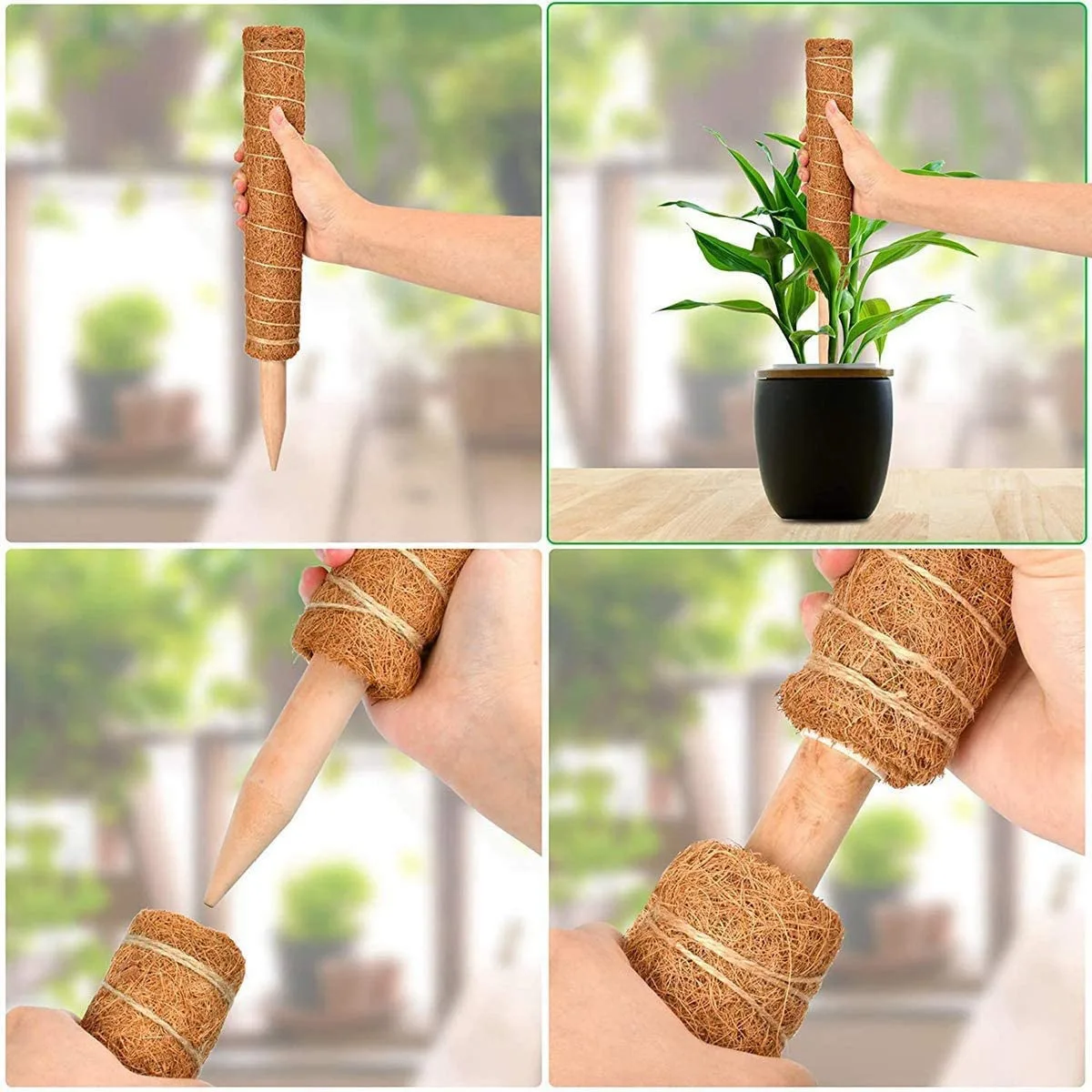 Retail 14 Pcs Moss Pole Set - 16 Inch Coir Totem Plant Support Indoor Plants To Grow Upwards, It Is Perfect For Climbing Plants