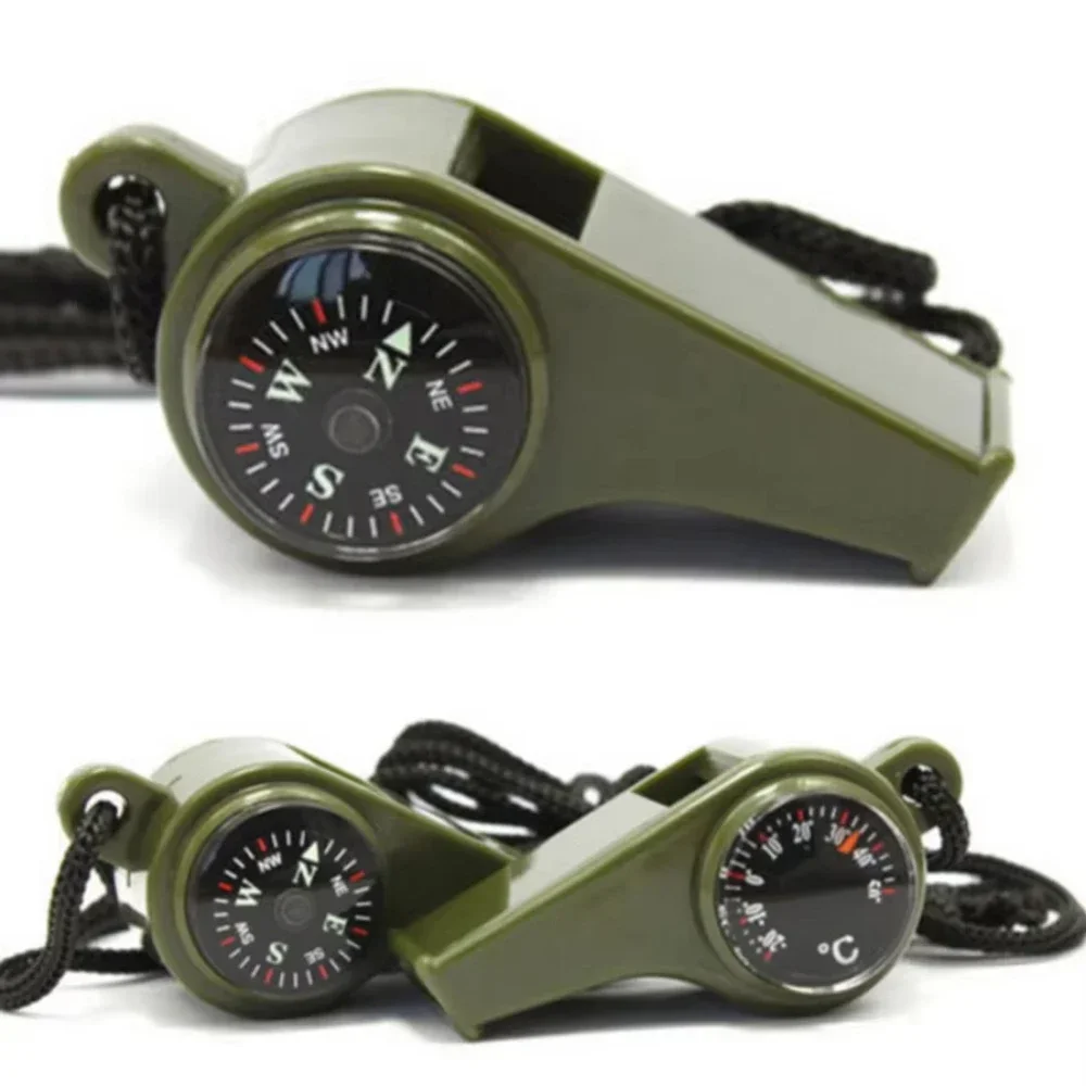 3in1 Outdoor Emergency Whistle with Compass, Thermometer, Outdoor Whistle, Convenient to Carry Suitable for Camping and Hiking