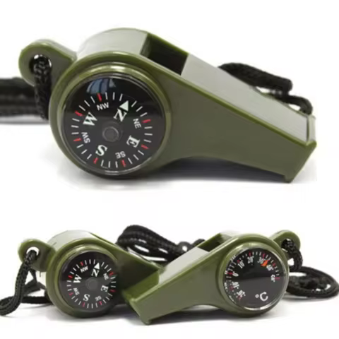 3in1 Outdoor Emergency Whistle with Compass, Thermometer, Outdoor Whistle, Convenient to Carry Suitable for Camping and Hiking