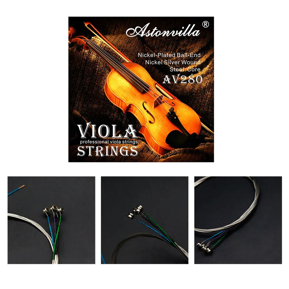 Astonvilla 1/5/10 Sets AV-280 Viola Saiten Edelstahldraht Nickel Silber Viola Saite Saiteninstrument Teile Zubehör