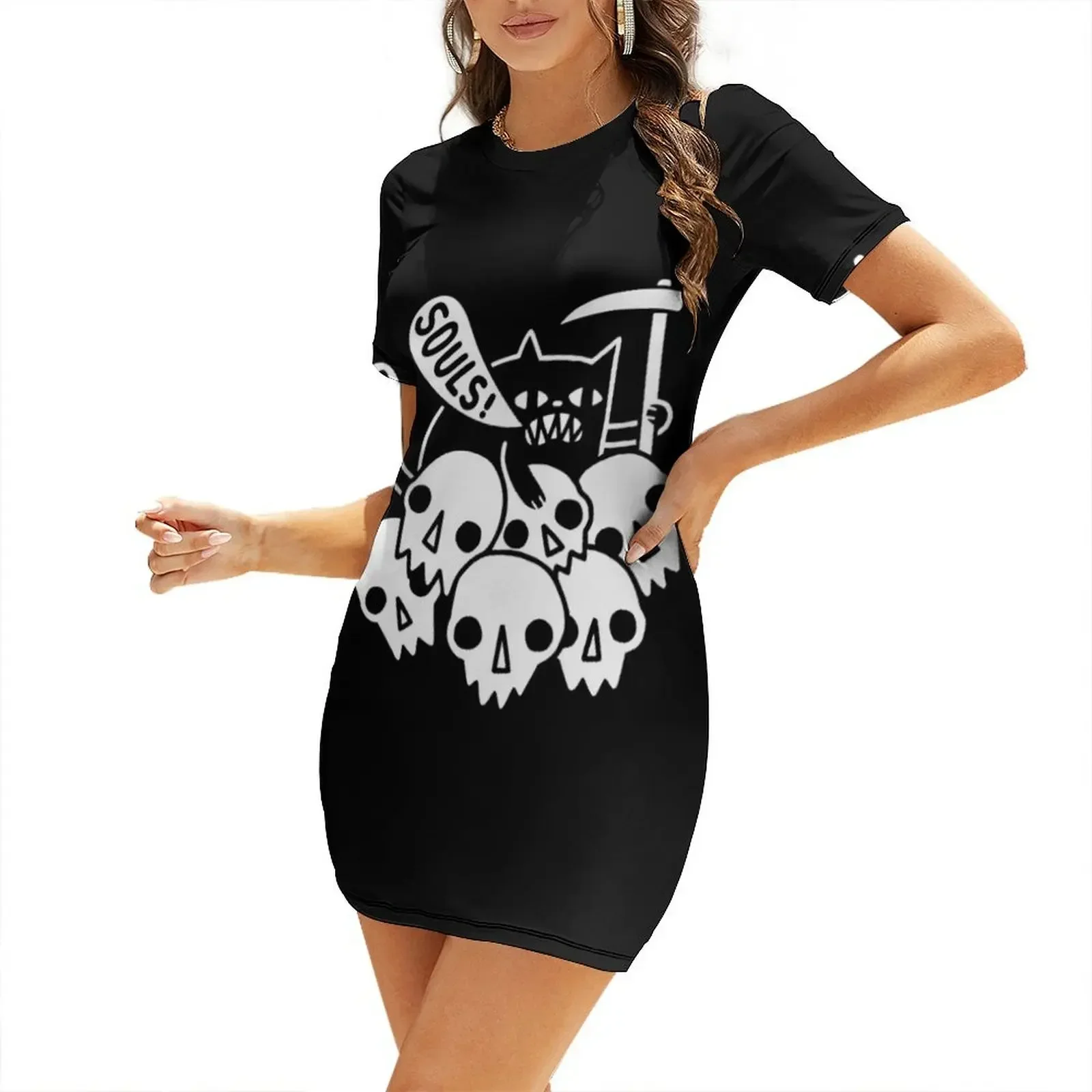 

Cat Got Your Soul Short-Sleeved Dress dress for women 2026 dress party night elegant women's sets