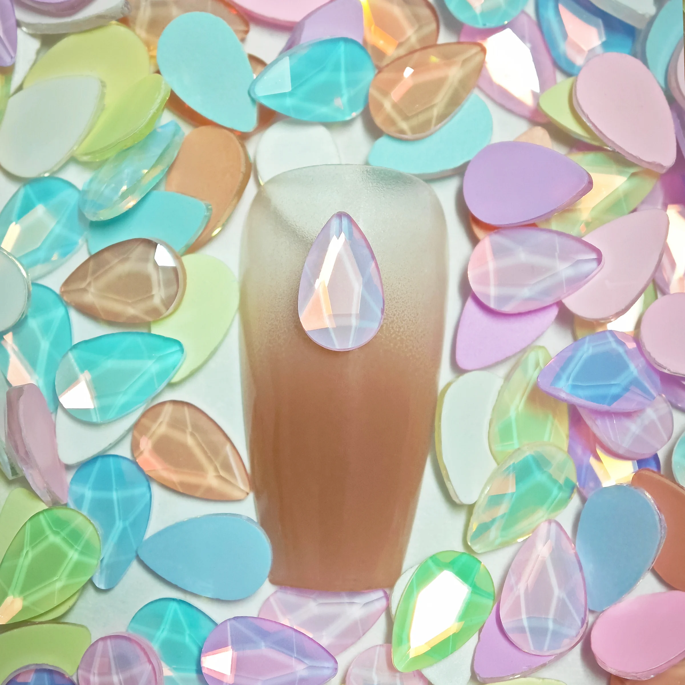 Strass en MSI de moka AB en forme de goutte, 100 pièces, 5.2x8mm, cristal, élégant, manucure 3D, nail art, décoration, breloques, bijoux