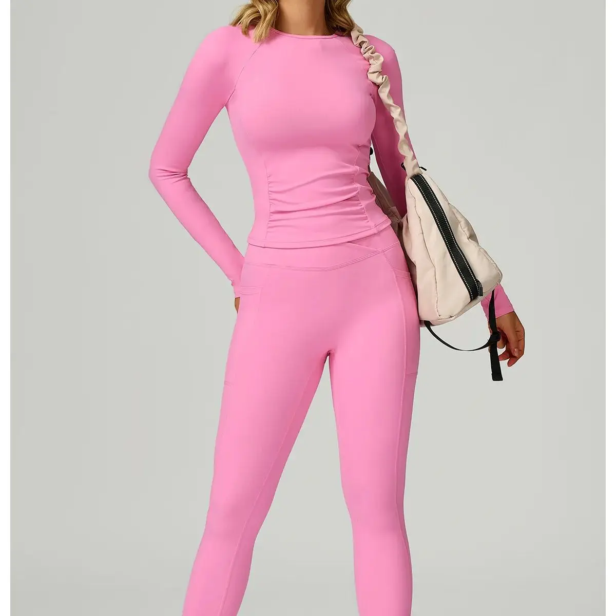 

2 Pieces Yoga Set Quick-Dry Women Tracksuit Running Workout Fitness Long Sleeve Wear Sports Shirt Set Women Yoga Push Up Clothes