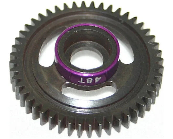 Hot Racing 48T Lightweight Hardened Steel Spur Gear Purple Ring Rep Stock Nylon for 1/16 TRA E-Revo/Slash 4X4/Summit/Rally